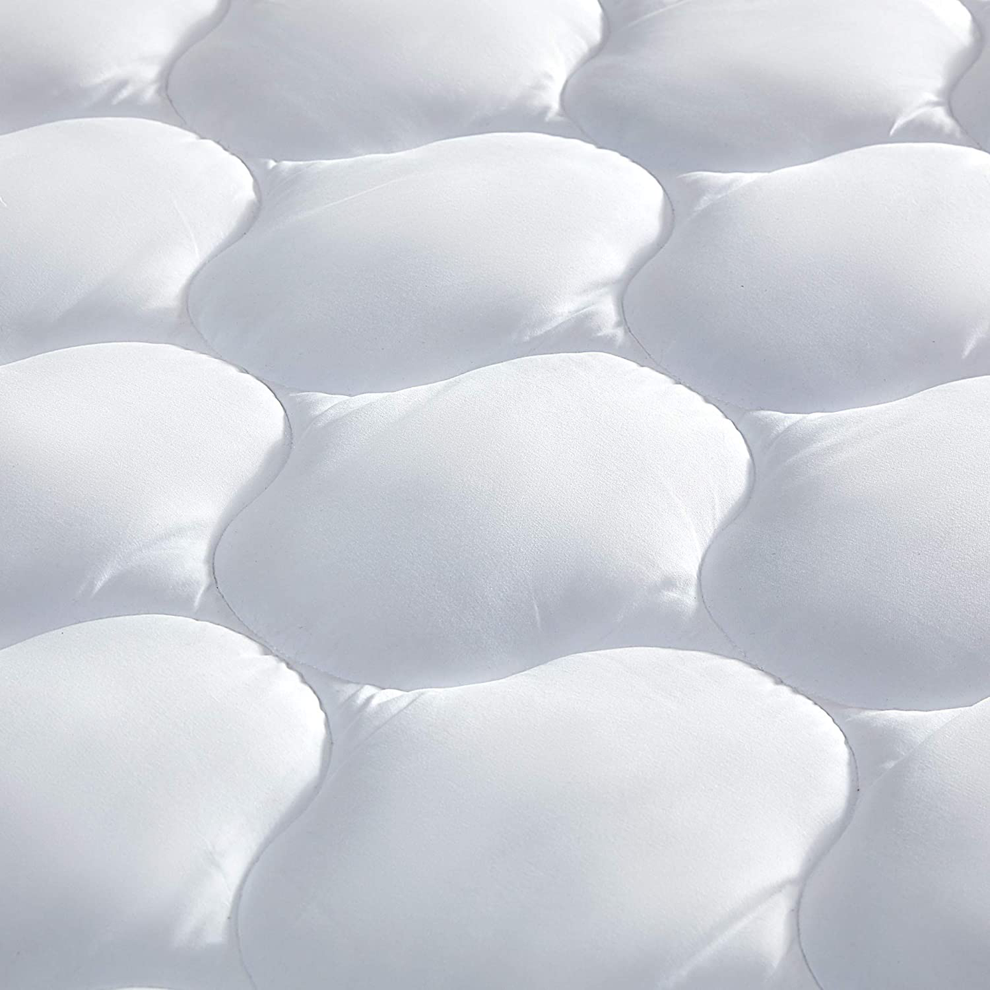 SLEEP ZONE Quilted Mattress Pad Cover - Extra Thick Soft Fluffy Bedding Topper Pillow Top Upto 21 inch Deep Pocket, White, Cal King