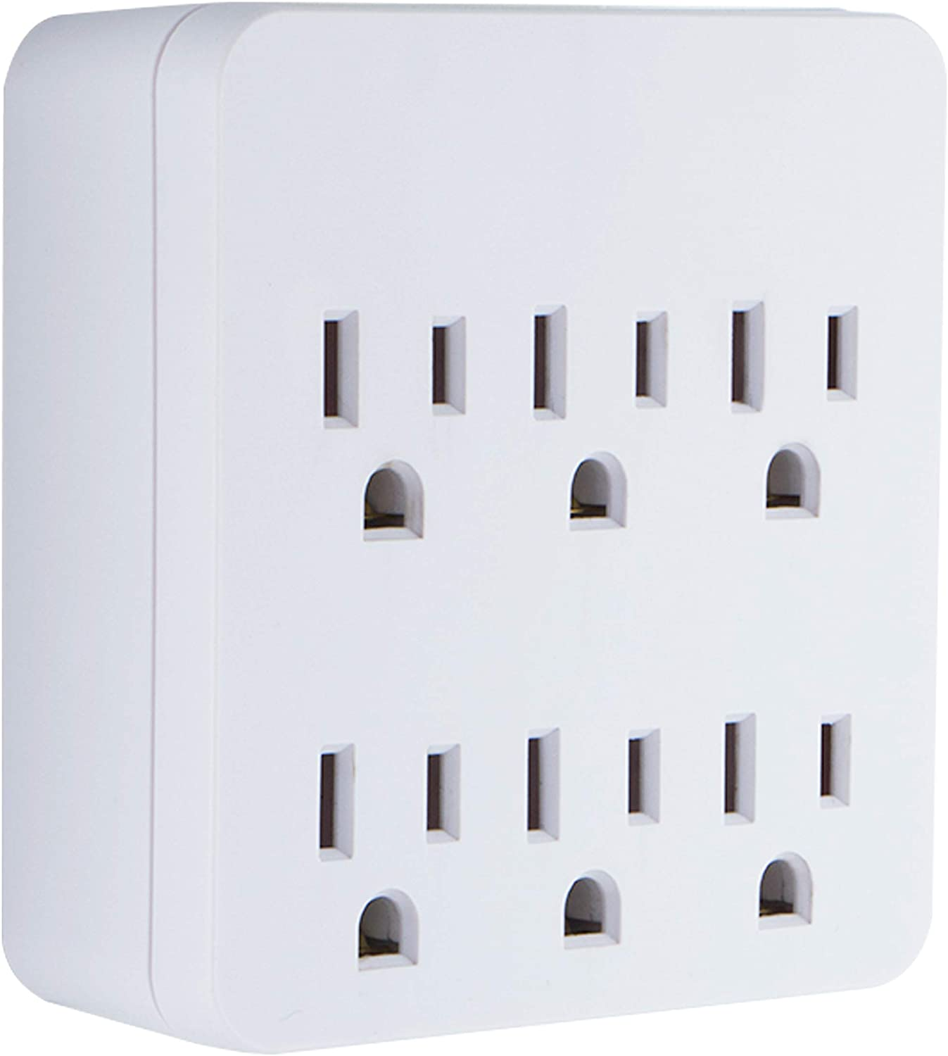 6-Outlet Extender Surge Protector, Tamper-Resistant Safety Outlets, Automatic Shutdown Technology, 440 Joules, Great for Holiday Lighting/Decorations, 3-Prong, White