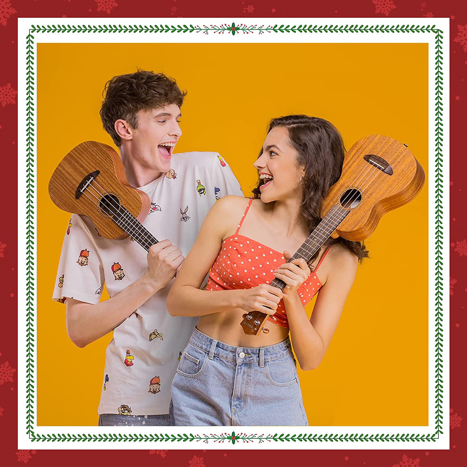 Donner Soprano Ukulele Beginner Kit Mahogany Professional 21 Inch Ukelele Online Lesson Gig Bag Strap Nylon String Tuner Picks Cloth DUS-1 Ukalalee Set