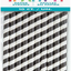 Unique Black Striped Paper Smoothie Straws - 10 Pcs