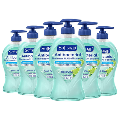 Softsoap Antibacterial Liquid Hand Soap, Fresh Citrus - 11.25 Fluid Ounce (6 Pack)