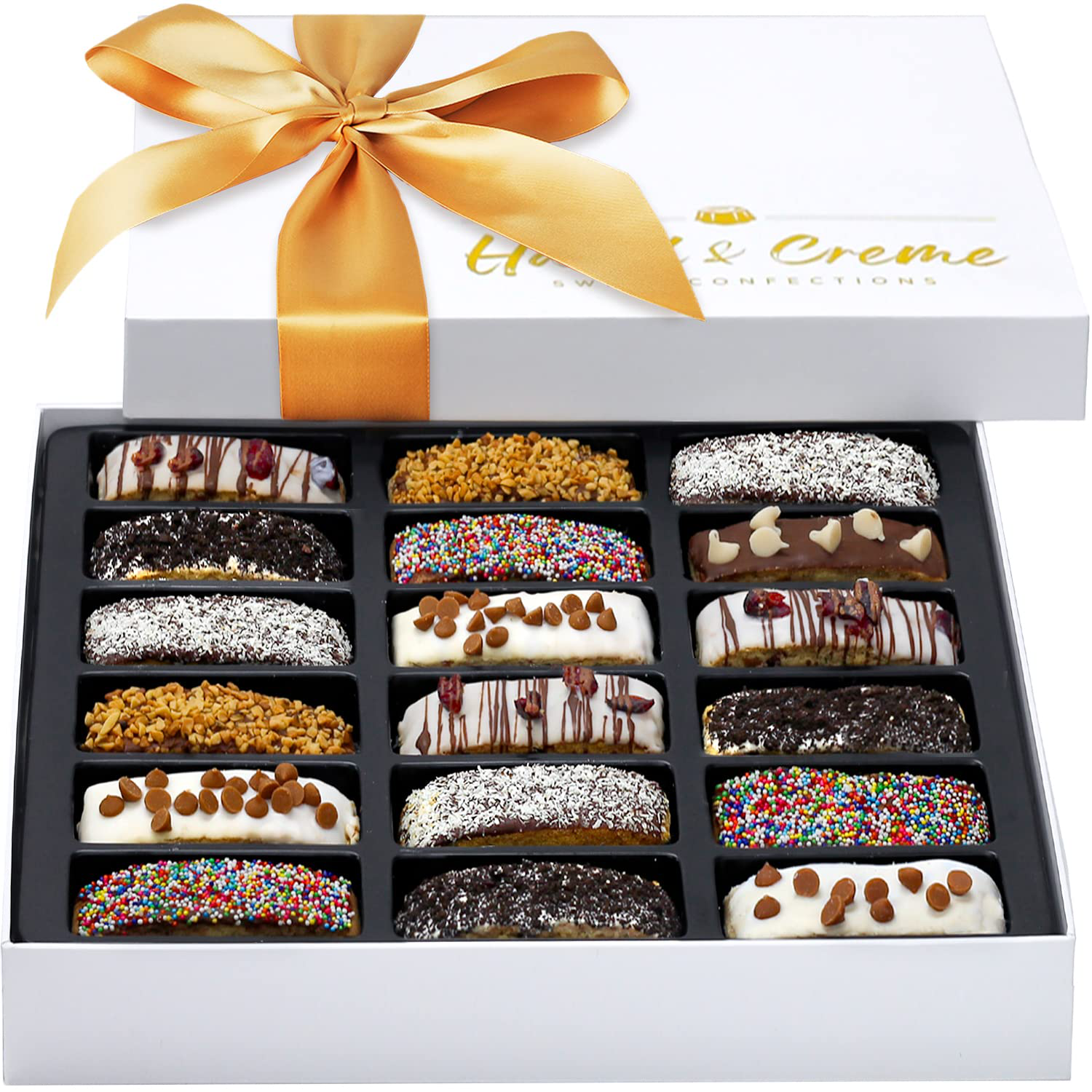 Hazel & Creme Biscotti Gift Baskets - Food Gifts in Elegant Box - Corporate, Birthday, Holiday Gourmet Gifting (Large Gift Box)
