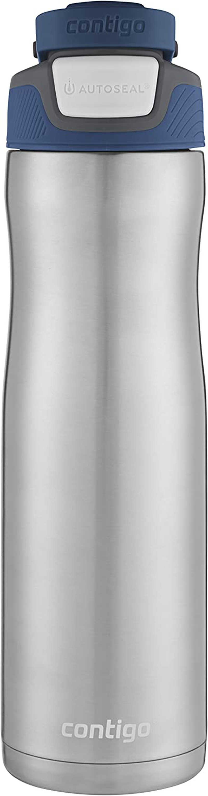 Contigo Autoseal Chill Stainless Steel Water Bottles, 24 Oz, SS/Monaco & Monaco, 2 Pack