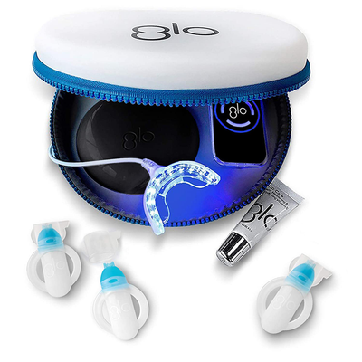 GLO Brilliant Deluxe Teeth Whitening Device Kit with Patented Blue LED Light & Heat Accelerator for Fast, Pain-Free, Long Lasting Results