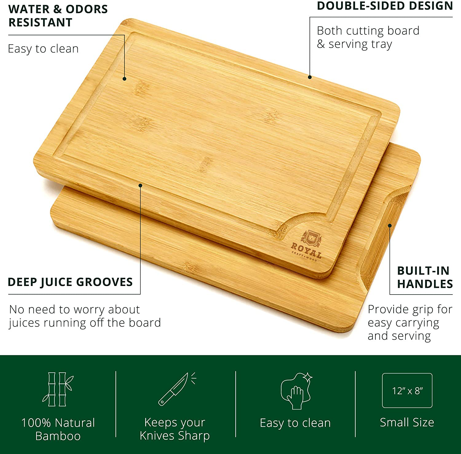 XXL Bamboo Cutting Board for Kitchen with Juice Groove - Wooden Chopping Board for Meat, Vegetables, Fruit and Cheese | Charcuterie Serving Tray, (XXL, 20 x 14")