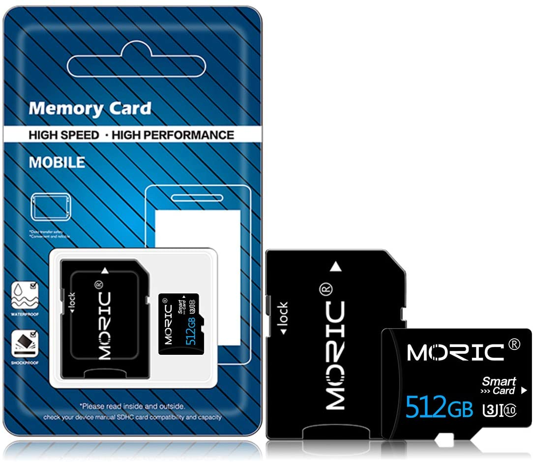 512GB Micro SD Card U3 SDXC Microsdxc High Speed Microsd Memory Card with Adapter for Smartphone,Camera and Drone