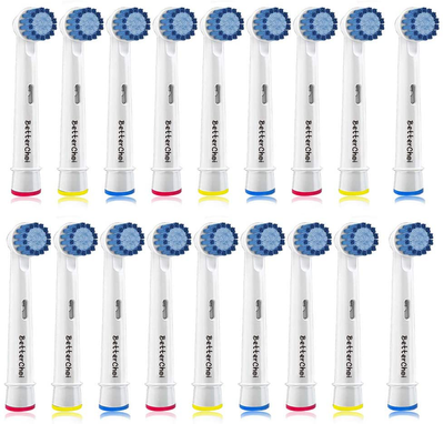 18pcs Sensitive Gum Care Replacement Brush Heads Compatible with Oral b Braun Electric Toothbrush. Soft Bristle for Superior and Gentle Clean.