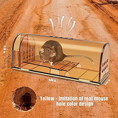 4 Pack Humane Mouse Traps No Kill, Live Mouse Trap, Reusable Mice Trap Catch for House & Outdoors