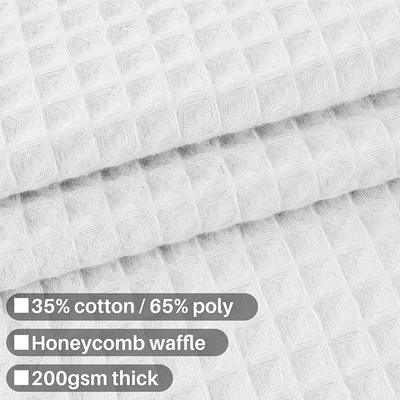 Barossa Design Cotton Blend Shower Curtain Honeycomb Waffle Weave, Soft & Hotel Spa, Washable
