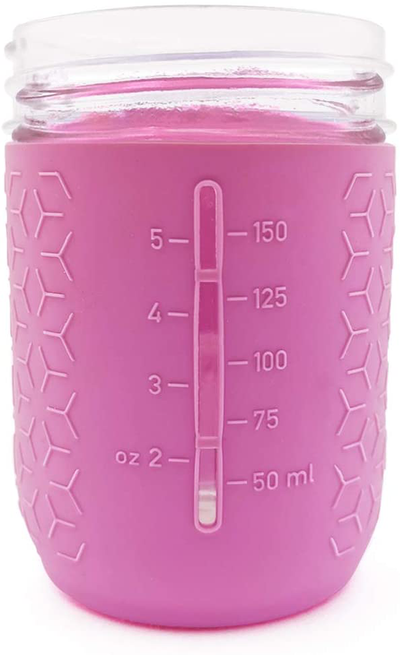 minliving Silicone Mason Jar Protector Sleeve 8oz (Half Pint) Fits Ball, Kerr Regular-Mouth Jars, Kids Cup Holder (Yellow, 1) Jar not included previously known as HallGEMs