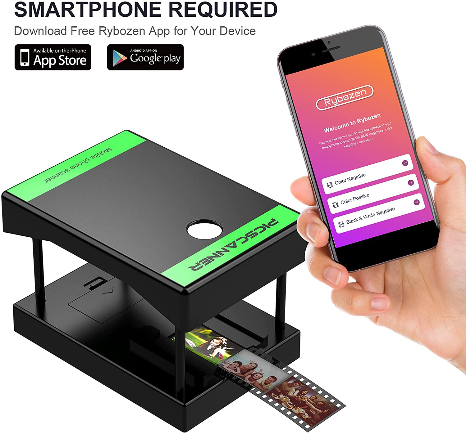 Mobile Film and Slide Scanner, Scan and Play 35mm Films & Slides Using Your Smartphone Camera