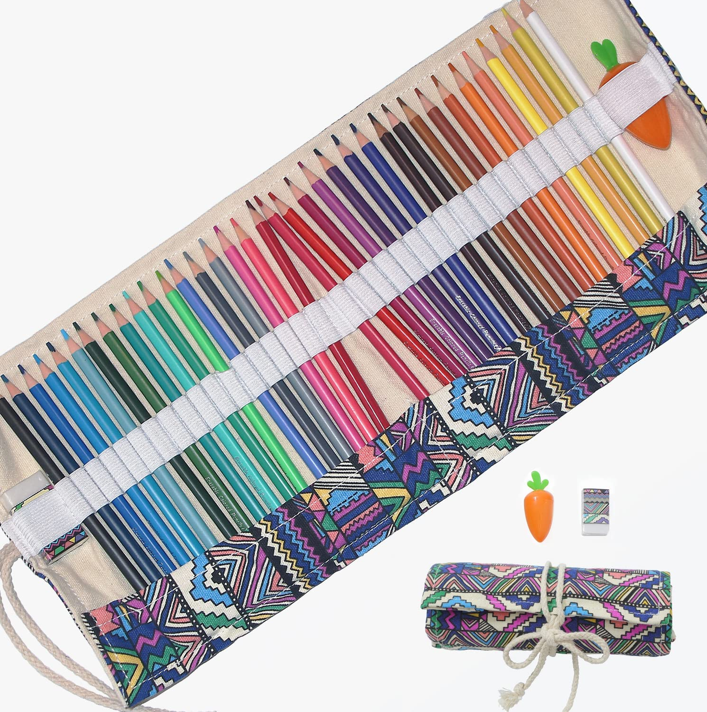 Colored Pencils Set for Adults and Kids Drawing Pencils for Sketch Arts with Eraser Sharpener Canvas Carry Pouch (24-Color)