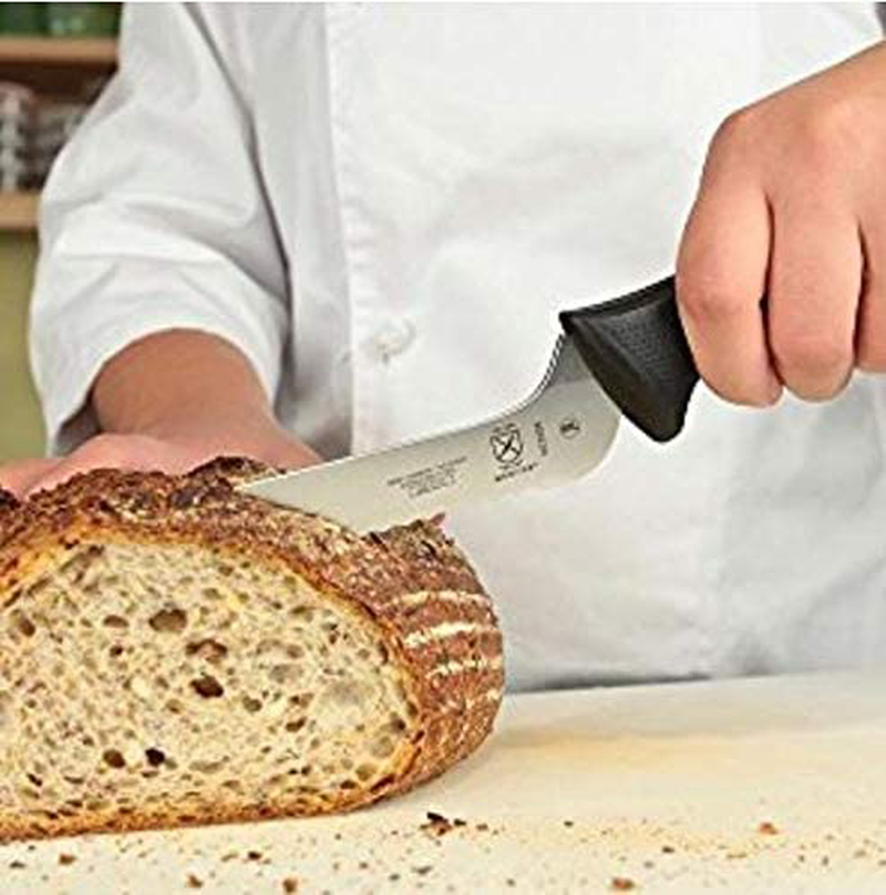 Mercer Culinary M23210GY Bread Knife, 10-Inch Wavy Edge Wide, Grey