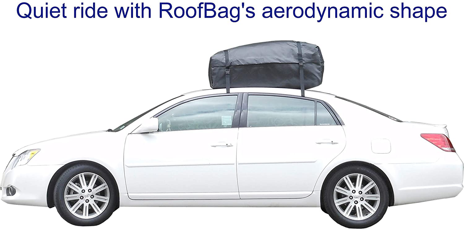 RoofBag Rooftop Cargo Carrier Waterproof Car Top Carrier for Cars with Racks or Without Racks Includes 2 Straps, Roof Protective Mat, Storage Bag