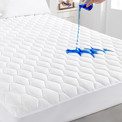 King Size Waterproof Mattress Pad,Breathable and Noiseless Quilted Mattress Protector,Stretches Up to 21" Deep Pocket Hollow Cotton Filling Mattress Cover