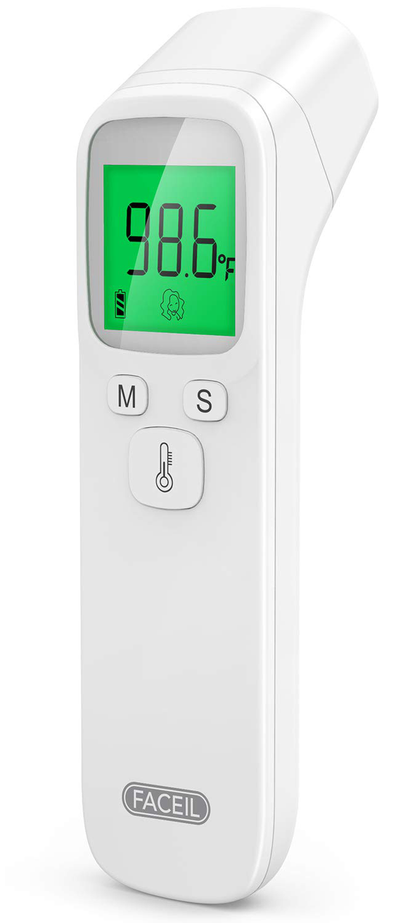 Instant Digital Forehead Thermometer, Non-Contact Infrared Thermometer with Colored Fever Indicator
