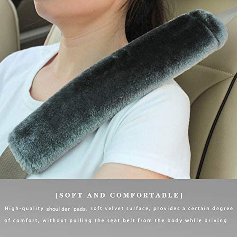 Multi Pack Soft Faux Sheepskin Seat Belt Shoulder Pad for a More Comfortable Driving, Compatible with Adults Youth Kids - Car, Truck, SUV, Airplane, Carmera, Backpack Strap