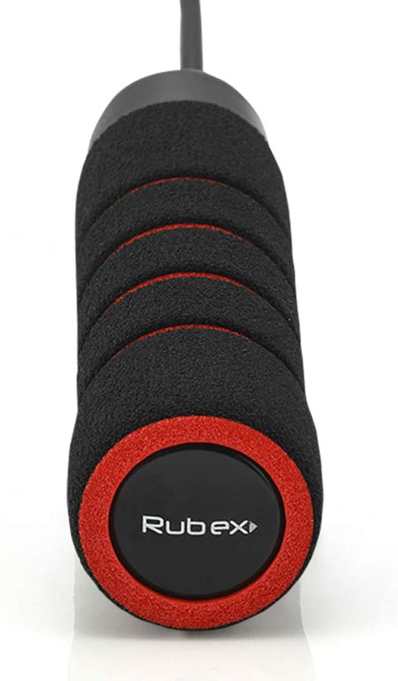 RUBEX Weighted Jump Rope (0.5 LB) with Non-Slip Memory Foam Handles - for Crossfit, Boxing, Strength and Endurance, Exercise Fitness, Adjustable Skipping Rope for Men, Kids, Women - Solid PVC