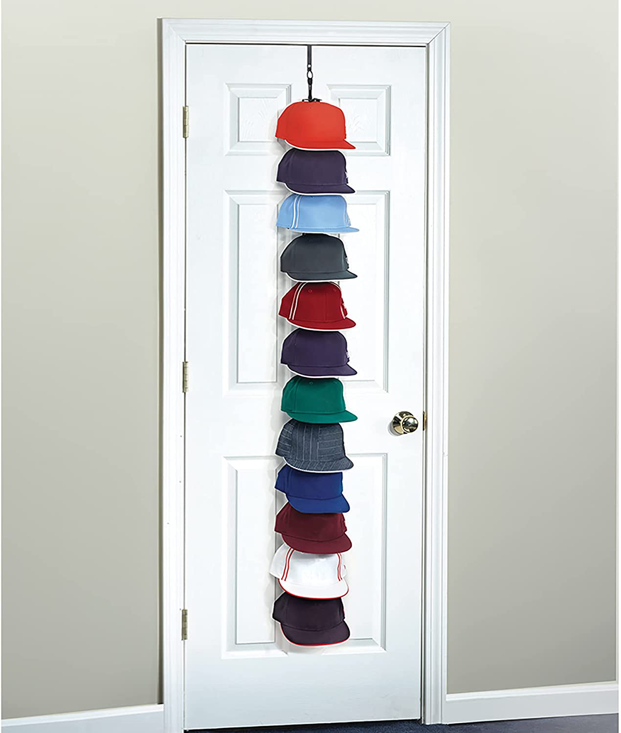 Perfect Curve Cap Rack System 36 – Baseball Cap Organizer (12 clips hold up to 36 caps,Black)