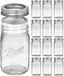 Bedoo 12 Pack Wide Mouth Mason Jars 32 oz , Quart Mason Jars with Airtight Lids , Clear Glass Mason Jars (Set of 12) (Wide Mouth)