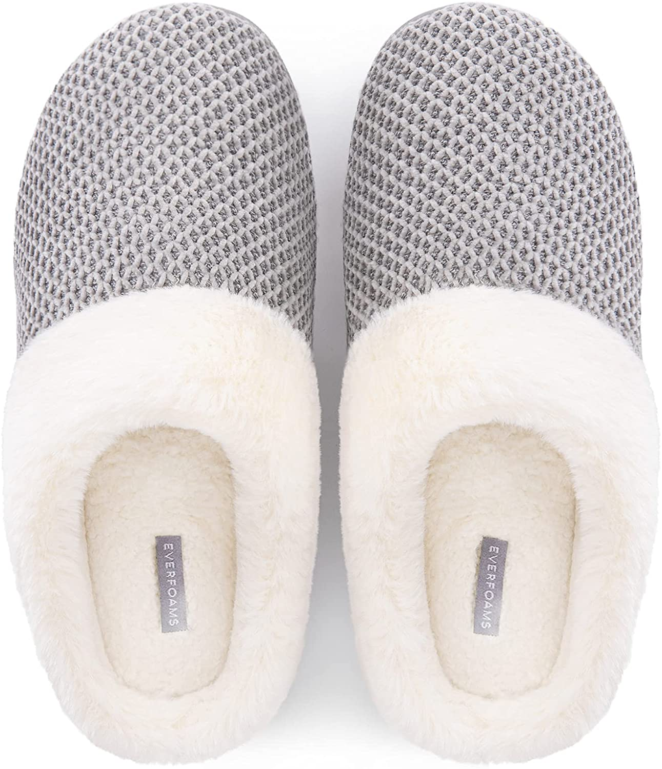 Everfoams Women'S Cozy Chenille Memory Foam Bedroom House Slippers