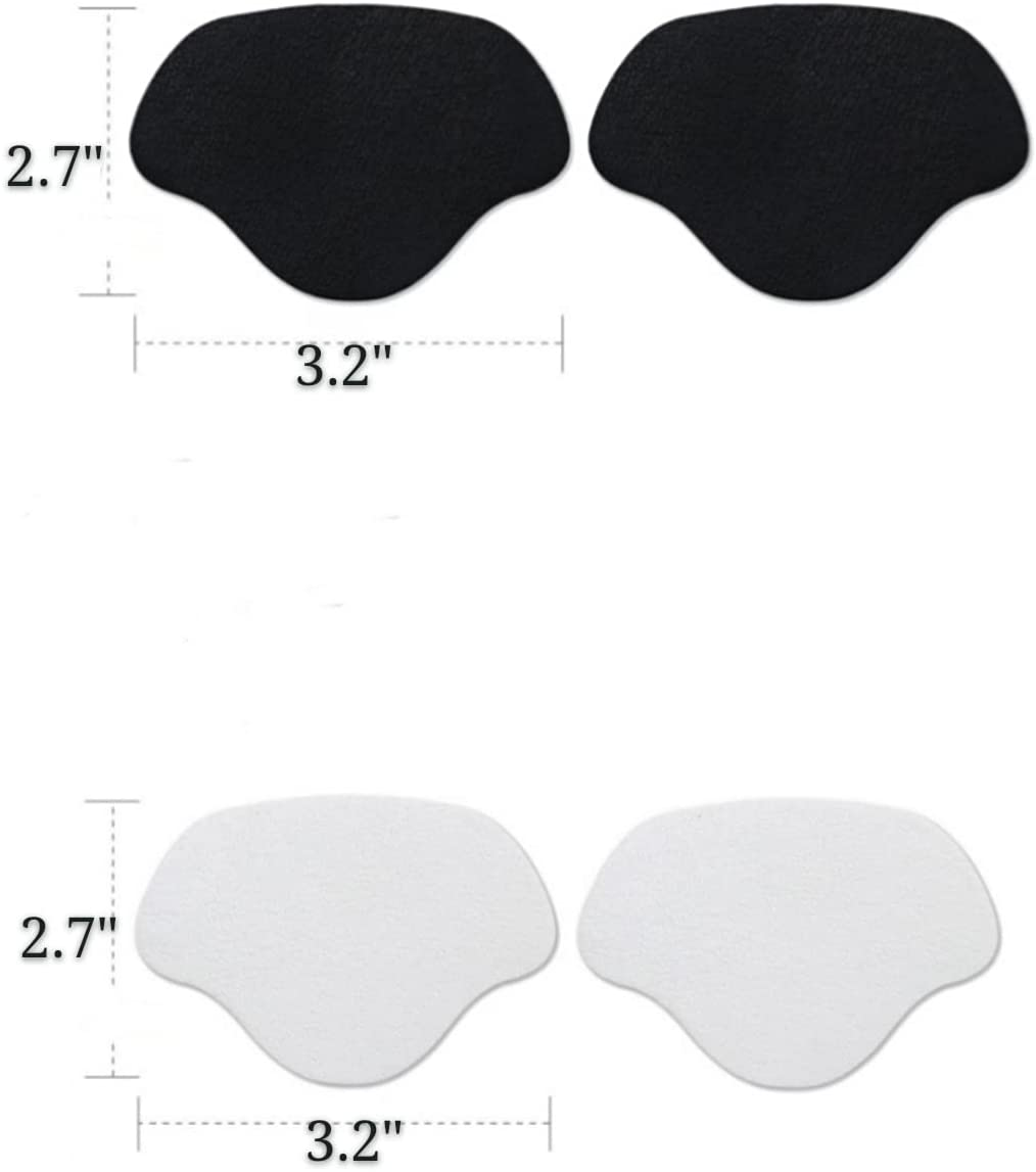Heng Happy Sneaker Toebox/Heel Blowout Prevention Repair, Shoe Hole Toeburst Patch/Insert, Wear Self-Adhesive, 1Pairs of Black and 1 Pair of White