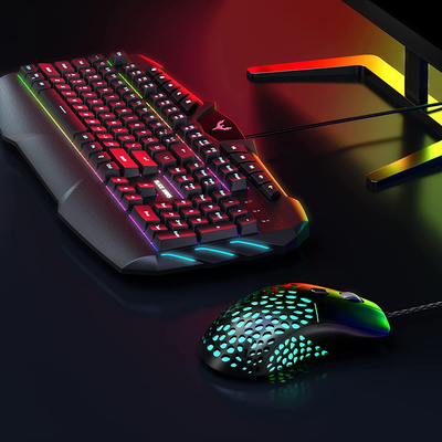 Blade Hawks RGB Wired USB Mouse for Computers, 60G Ultra-Lightweight Honeycomb Computer Mice, Gaming Mouse with 6 Function Buttons, 7 Backlight, 6400 Adjustable DPI Compatible with Windows PC, Laptop