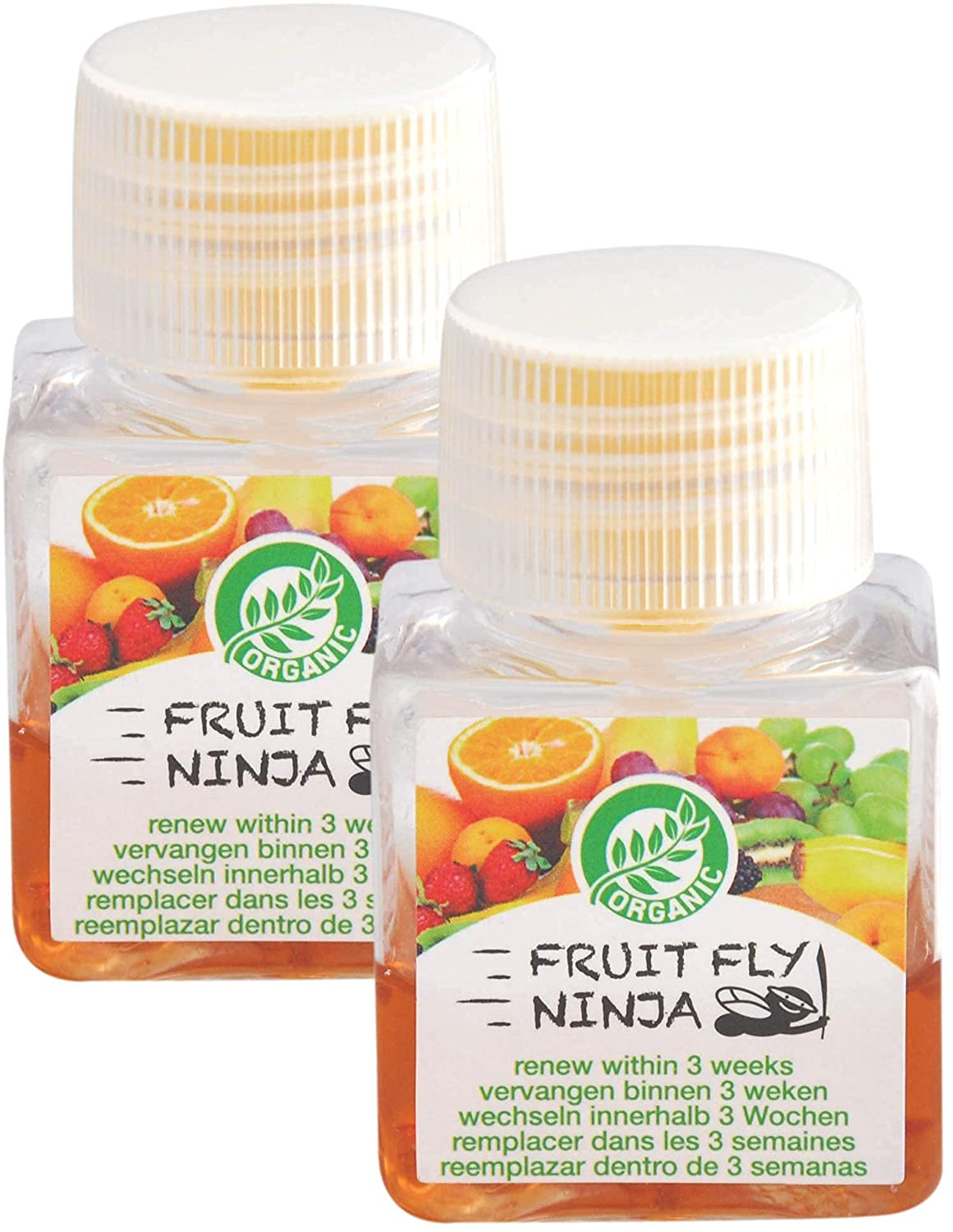 Super Ninja - Fruit Fly Trap - Single Pack - Highly Effective Ecological Fruit Fly Traps Indoor - Fruit Fly Bait - up to 30 Days per Bottle