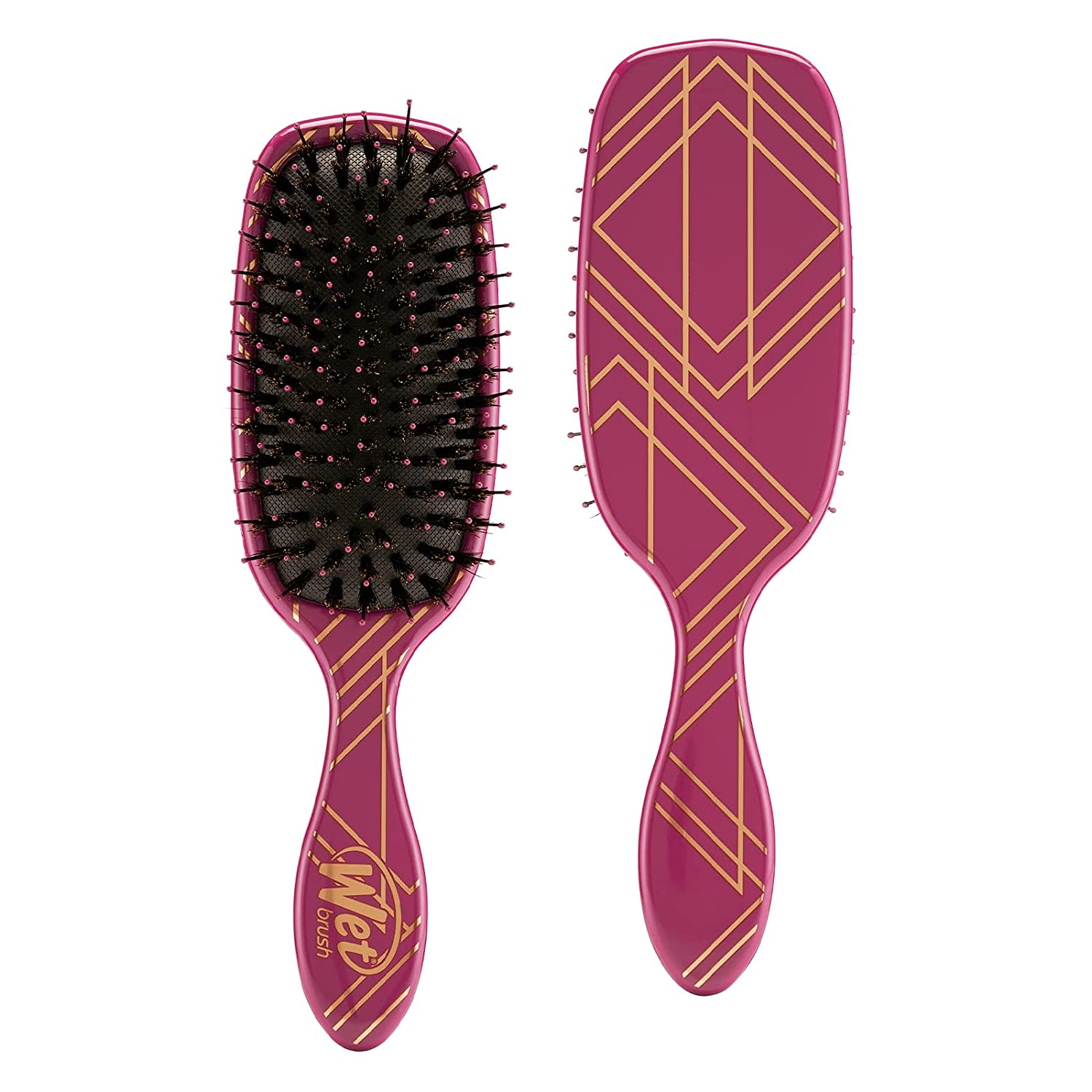 Wet Brush Shine Enhancer Hair Brush – Pink - Exclusive Ultra-Soft Intelliflex Bristles - Natural Boar Bristles Leave Hair Shiny and Smooth for All Hair Types - for Women, Men, Wet and Dry Hair