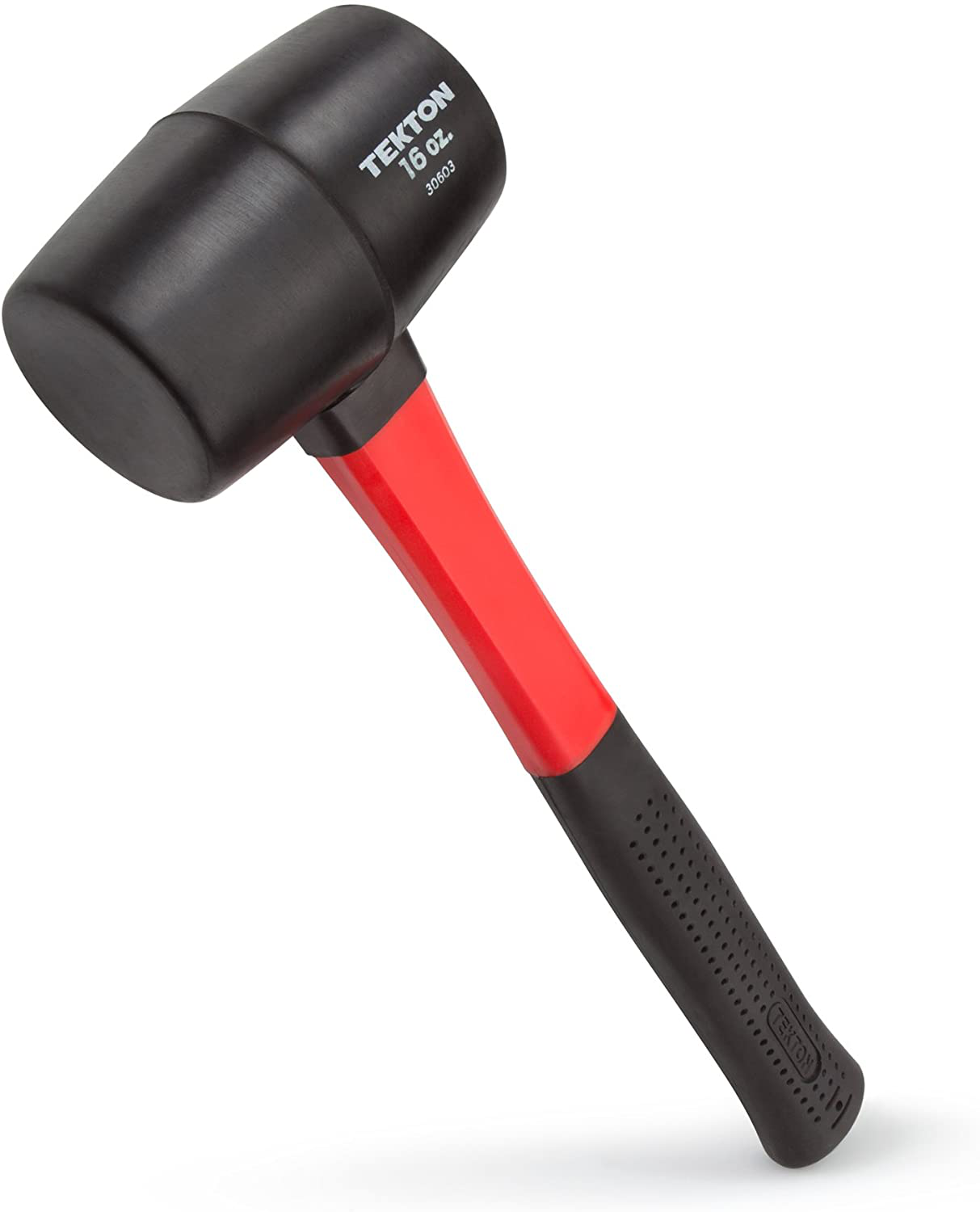 TEKTON 30603 Fiberglass Handle Rubber Mallet, 16-Ounce - Black & Estwing Sure Strike Drilling/Crack Hammer - 3-Pound Sledge with Fiberglass Handle & No-Slip Cushion Grip - MRF3LB