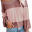 Adreamly Women's V Neck Long Sleeve Waffle Knit Top Off Shoulder Oversized Pullover Sweater