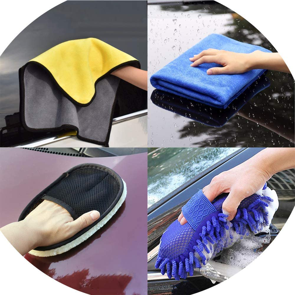 LIANXIN Car Cleaning Tools Kit -High Power Handheld Vacuum，Car Cleaning Tools with Soft Microfiber Cloth Towels, Car Wash Sponges，Car Wheel Brush with Handle, Car tire Brush.etc