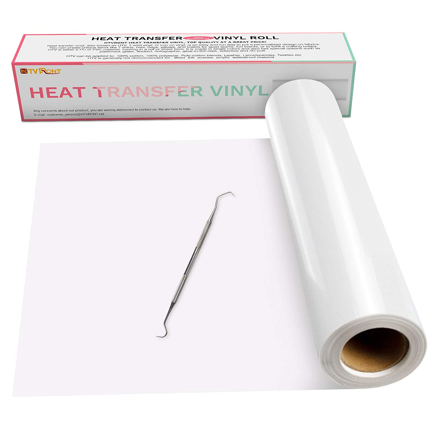 Heat Transfer Vinyl Red HTV Rolls - 12" x 15ft Red Iron on Vinyl for Cricut & Silhouette Cameo Easy to Cut & Weed for Heat Vinyl Design