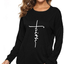 ZILIN Women's Casual Letter Print Crewneck T-Shirt Long Sleeve Tunic Tops Sweatshirt with Pockets