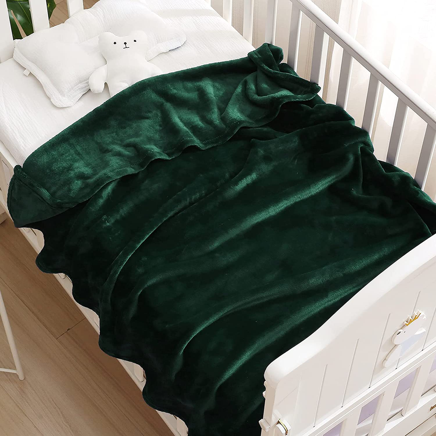 Exclusivo Mezcla Soft Fleece Baby Blanket Baby Swaddle Blanket Boys, Girls, Infant, Newborn Receiving Blankets Toddler and Kids Blankets for Crib Stroller (30x40 inches, Forest Green)