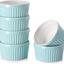 DOWAN Ramekins 6 oz Oven Safe - 6 oz Ramekins for Creme Brulee Souffle, Porcelain Ramekins for Baking, Classic Style Ramekins Bowls, Set of 6, White