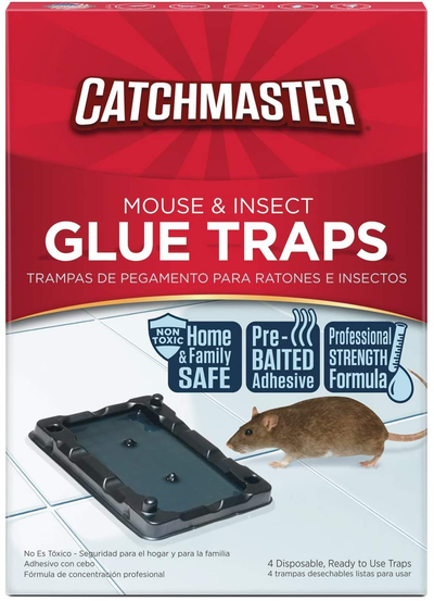 Catchmaster Mouse & Insect Professional Strength Glue Traps - Non Toxic - 8 Glue Trays