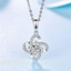 Flower Pendant Necklace 925 Sterling Silver Clear Austrian Crystal Gift Packing for Women
