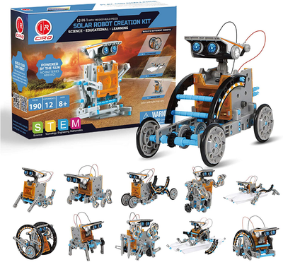 CIRO 12-in-1 Solar Robot Toys, STEM Education Activities Kits for Kids 8-12, 190 Pieces Building Sets