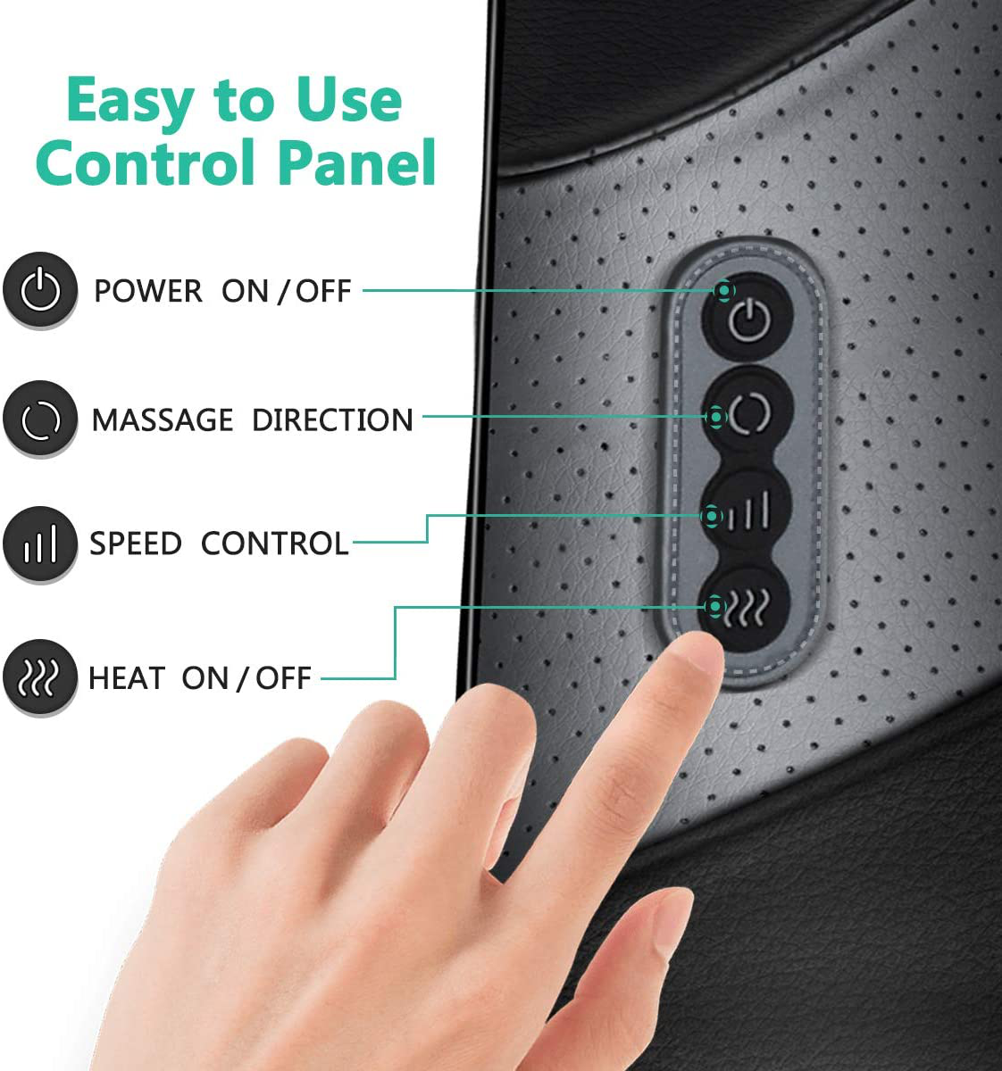 Medcursor Neck and Shoulder Massager with Heat, 3D Shiatsu Deep Tissue Kneading Massage Pillow for Back, Leg, Body Muscle Soreness Relief, Home, Office, and Car Use