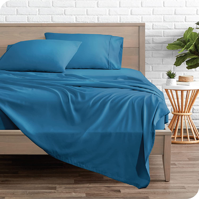 Bare Home Twin XL Sheet Set - College Dorm Size - Premium 1800 Ultra-Soft Microfiber Twin Extra Long Sheets - Double Brushed - Twin XL Sheets Set - Deep Pocket - Bed Sheets (Twin XL, Medium Blue)