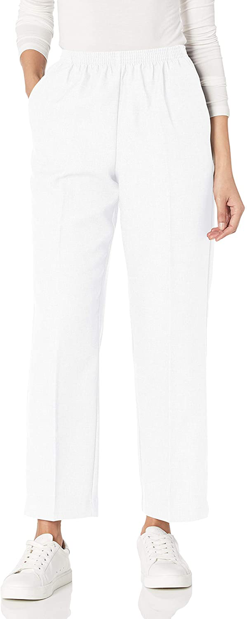 Alfred Dunner Women's All Around Elastic Waist Polyester Petite Pants Poly Proportioned Medium