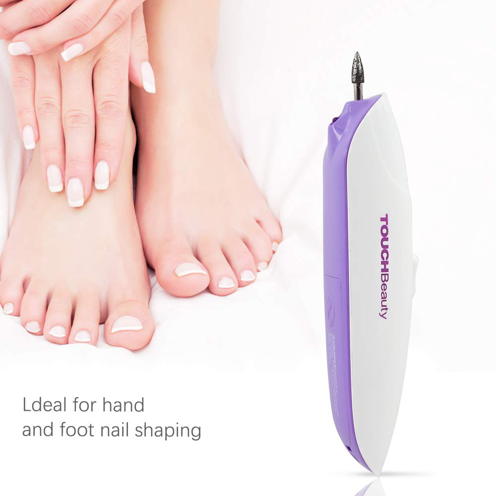Touchbeauty Cordless Nail File Drill with Led Lights, 10In1 Electric Manicure Set for Women Natural Toenails Fingernails Sander Buffer Polish Battery Operated Purple