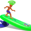 Surfer Dudes Classics Wave Powered Mini-Surfer and Surfboard Toy - Donegan Doolin - Green