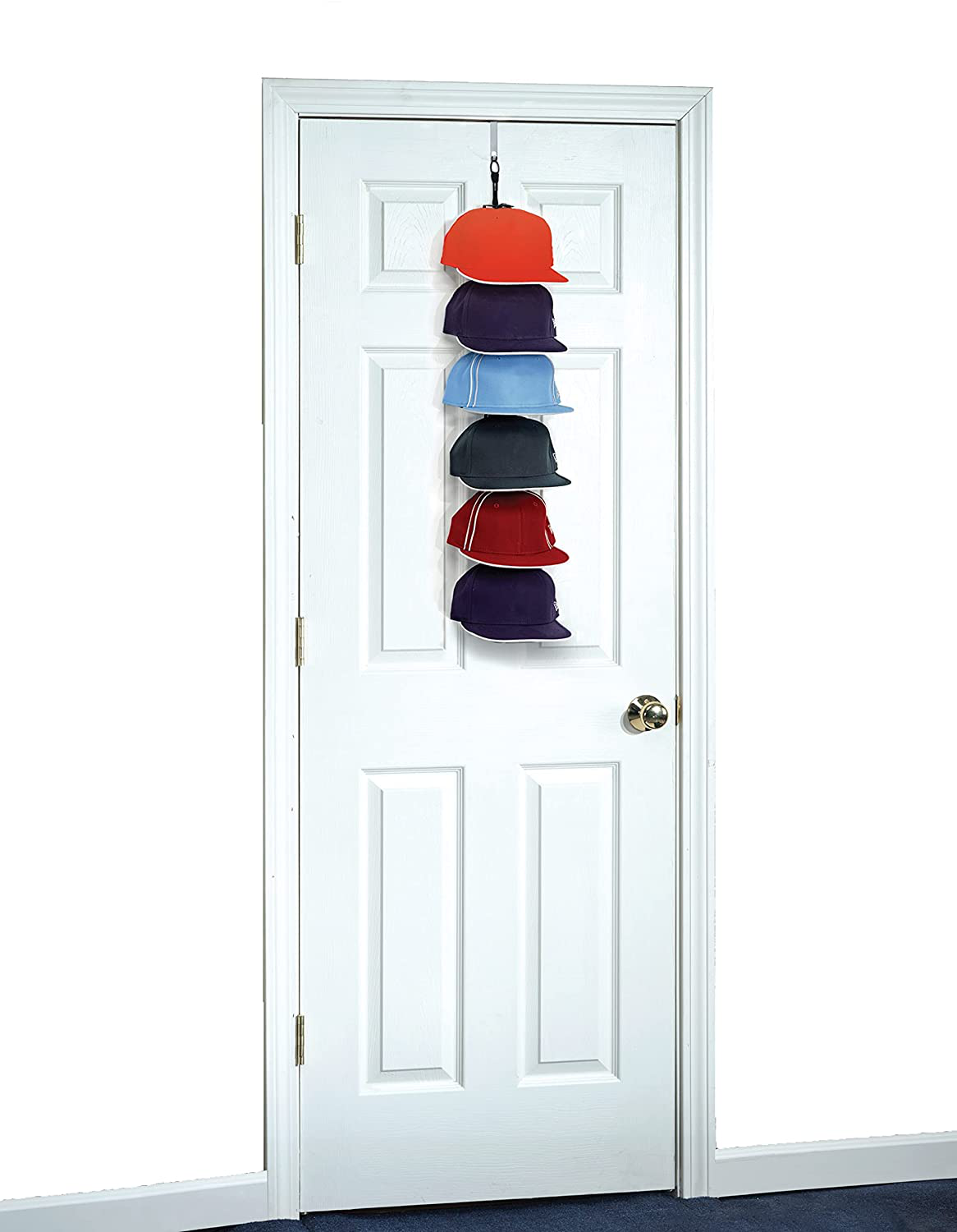 Perfect Curve Cap Rack System - Baseball Cap Organizer (Holds 18 Caps, Black)