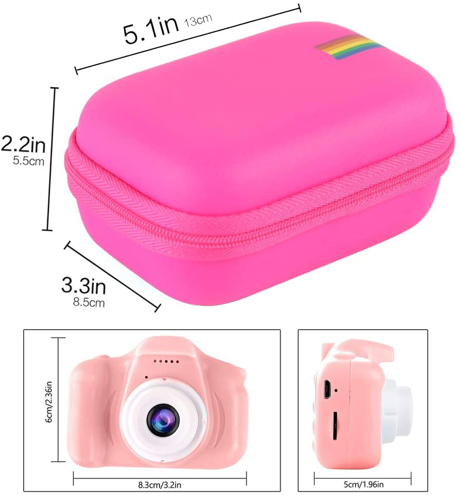 Leayjeen Kids Camera Case for Seckton/OMZER/OMWay Kids Camera Gifts for 4-8 Year Old Girls.Shockproof Storage Box fits for Toys Cameras(Case Only)