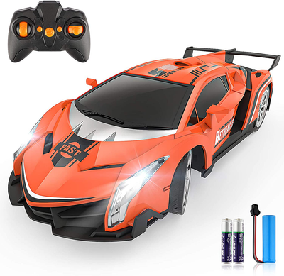 Growsland Remote Control Car RC Cars Xmas Gifts Toys for Kids 1/18 Electric Sport Racing Hobby Rc Crawler Toy Car Model Vehicle for Boys Girls Adults Included Rechargable Batteries (Orange)