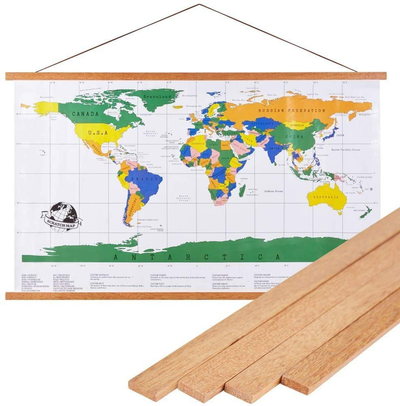 Benjia 24x36 24x18 Poster Frame, Light Wood Wooden Magnetic Poster Hangers Frames for Photo Picutre Canvas Artwork Art Print Wall Hanging(1 Pack, 24")