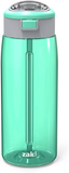 Zak Designs Genesis Flex 32oz Durable Plastic Reusable Water Bottle, Non BPA, Flex Lid with Spout Straw Leak Proof Sports Tumbler, and Built-In Carry Handle, Neo Mint