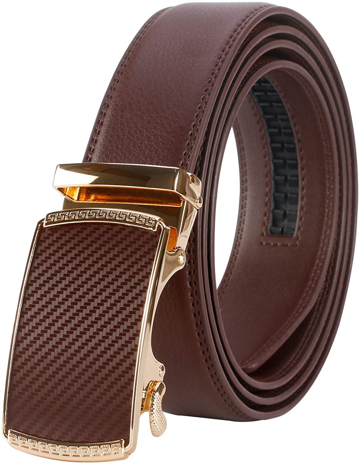 Lavemi Men'S Real Leather Ratchet Dress Belt with Automatic Buckle,Elegant Gift Box